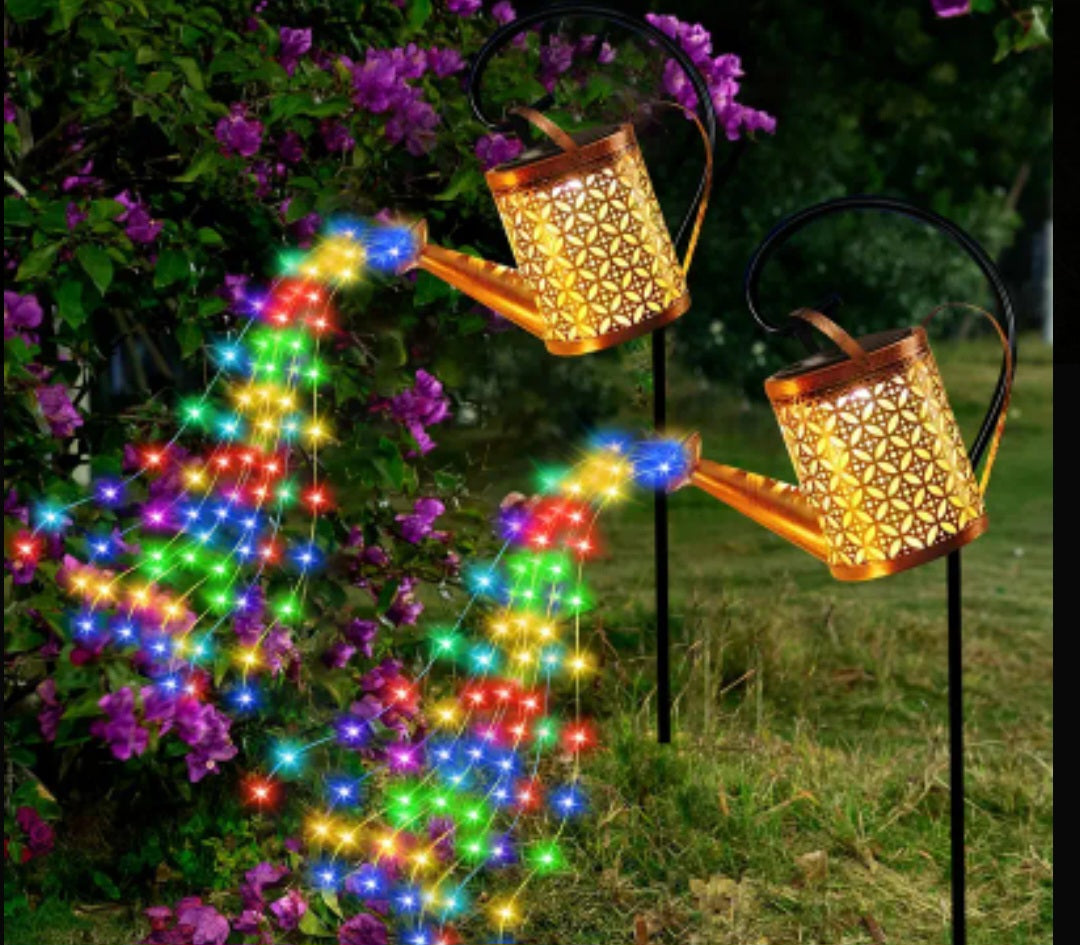 2 Pack Solar Powered Watering Can Lamp💡